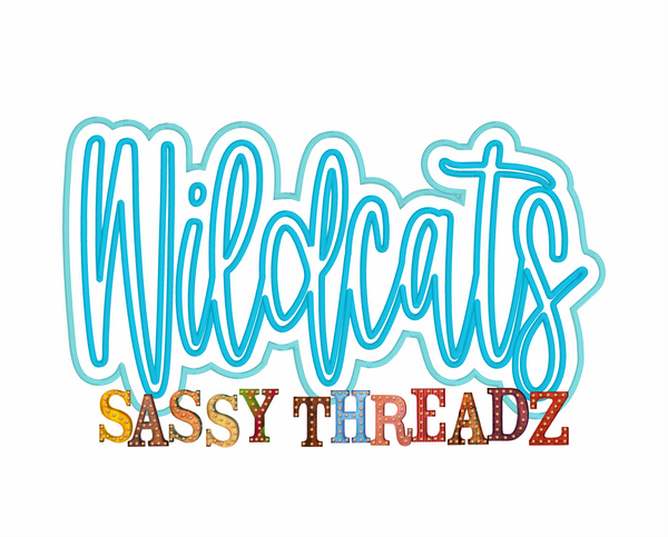 Wildcats Satin Stitch Script Stacked Embroidery Download