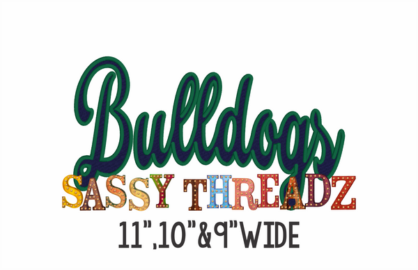 Bulldogs Satin Stitch Script Embroidery Download