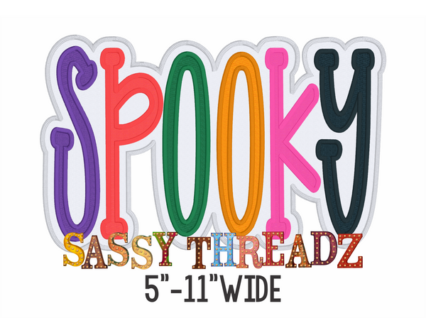 Spooky Satin Stitch Print Stacked Embroidery Download