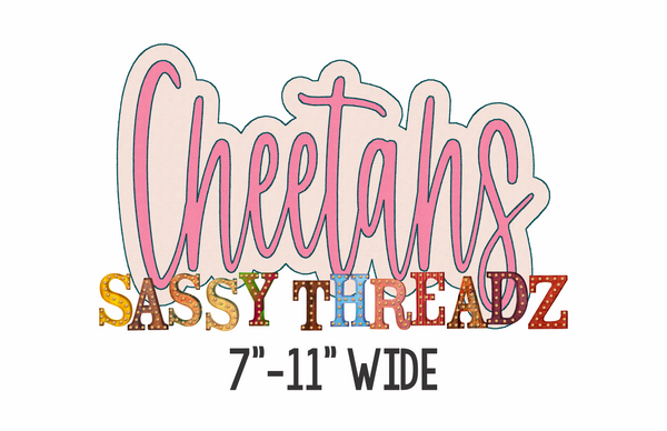 Cheetahs Bean Stitch Script Stacked Embroidery Download