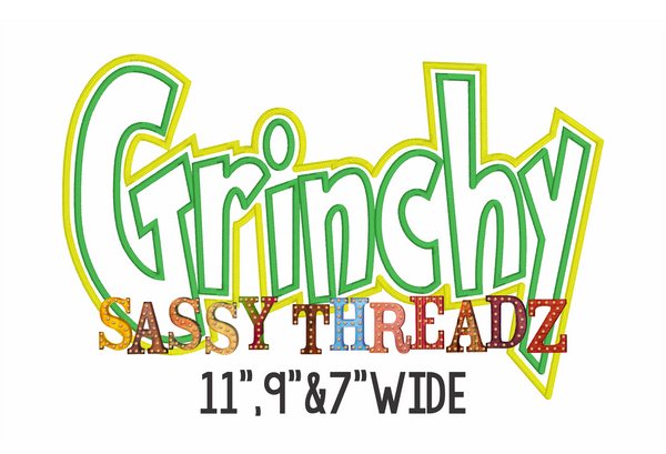 Grinchy Satin Stitch Stacked Embroidery Download