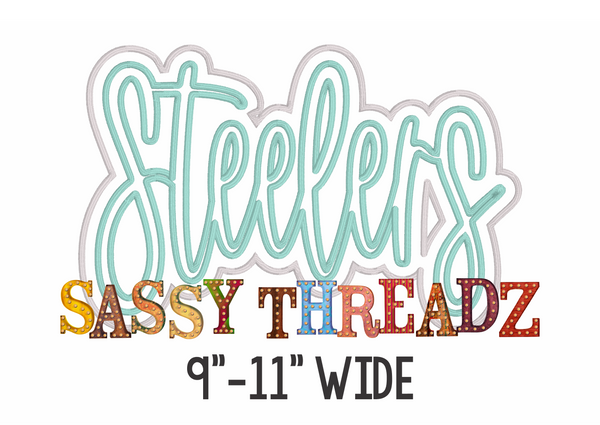 Steelers Satin Stitch Script Stacked Embroidery Download