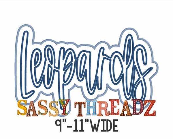 Leopards Satin Stitch Script Stacked Embroidery Download