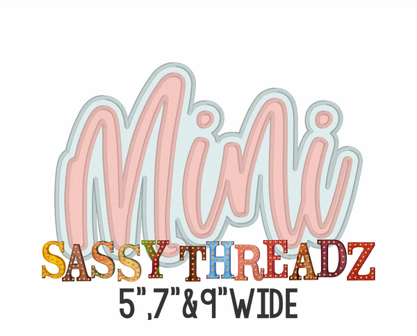 Mini Satin Stitch Script Stacked Embroidery Download